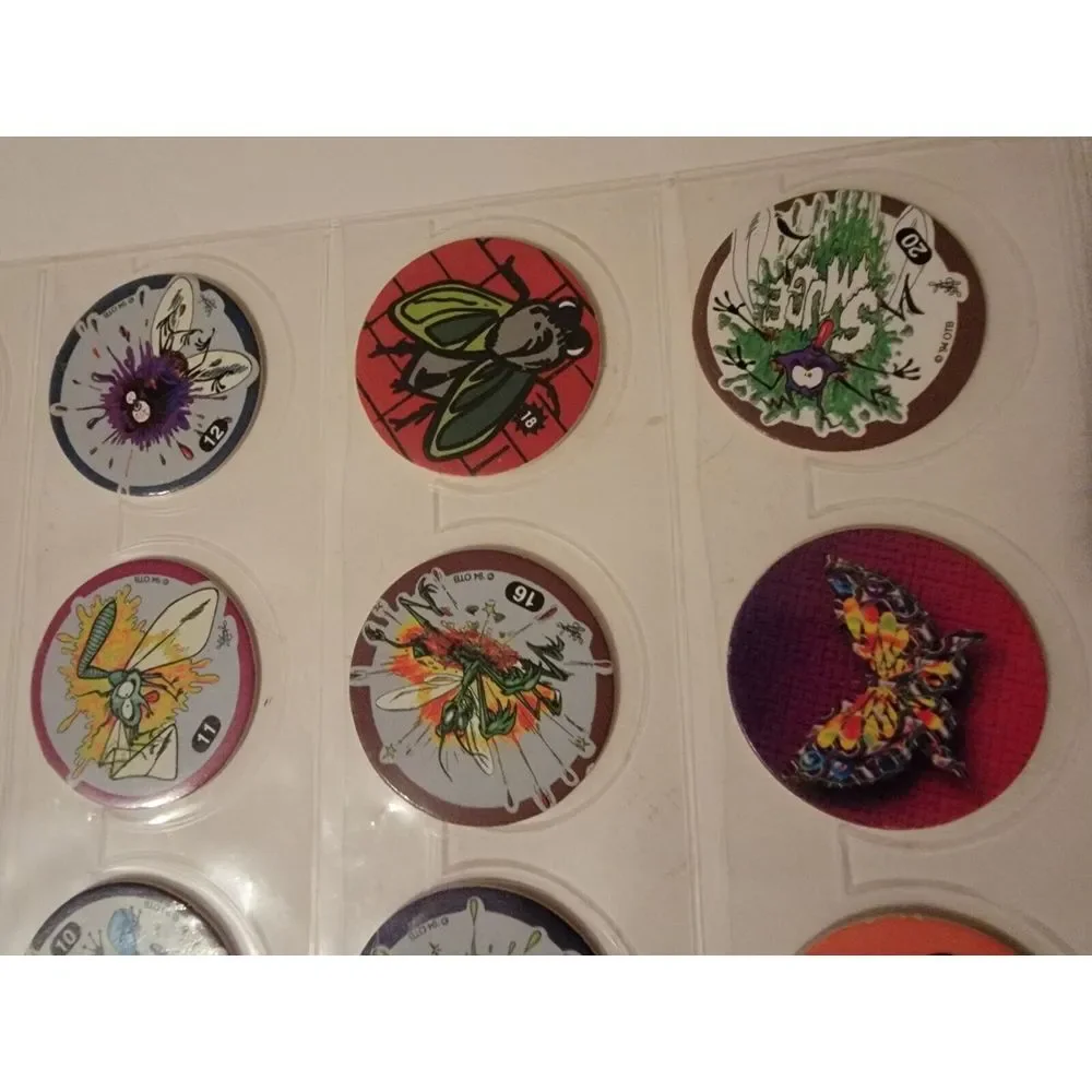 Lot Of 20 Vintage POGs Misc. Insects Dead Bugs Splat Butterfly Crash Fly